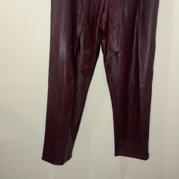 Commando Faux Leather Pants- Paperbag Pants in Oxblood- Size XS - Picture 10 of 15